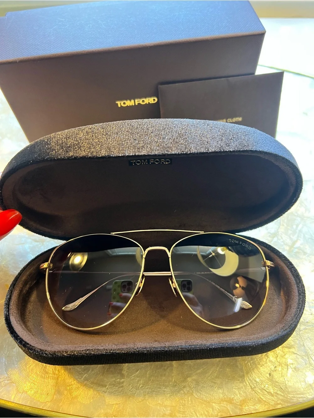 Tom Ford Milla TF784 28B Titanium Rose Gold Aviator Sunglasses 59mm